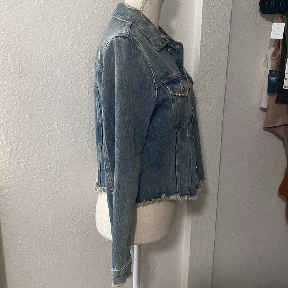 Zara Distressed Denim Jacket - Picture 4 of 11